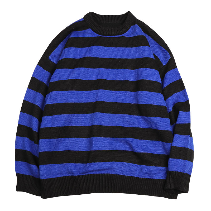 Autumn Winter Knitted Striped Sweater Casual Oversized Pullovers Sweaters - MERGE.DAY.1.FREESTYLE