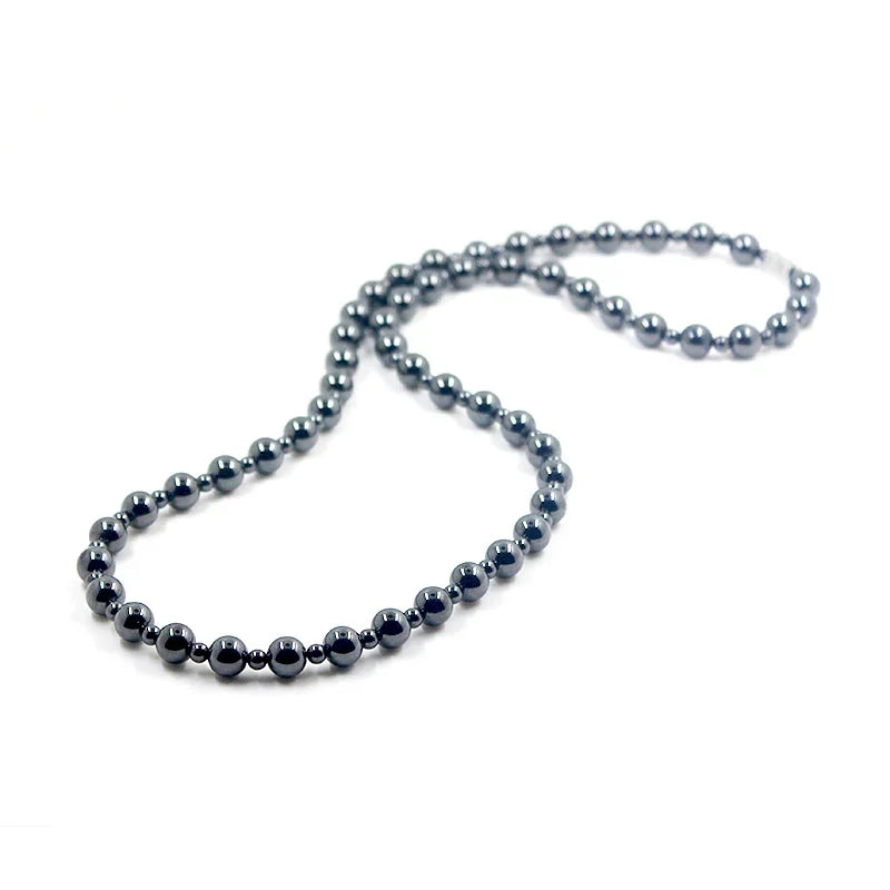 hematite necklace Round Beads Beaded Necklace - MERGE.DAY.1.FREESTYLE