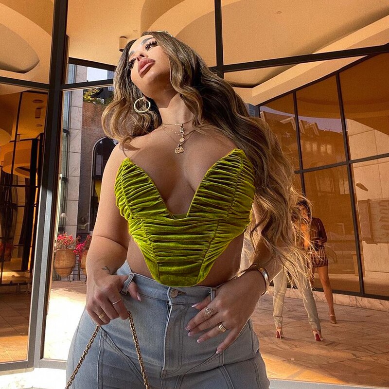 Sleeveless Slash Neck Draped Crop Top Solid Elegant Shirt - MERGE.DAY.1.FREESTYLE