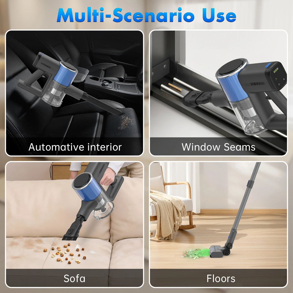 EU Local Stock Stick Cordless Vacuum for Cars Household with Self-Cleaning Brush Roll 30Kpa Strong Suction Removable Battery - MERGE.DAY.1.FREESTYLE