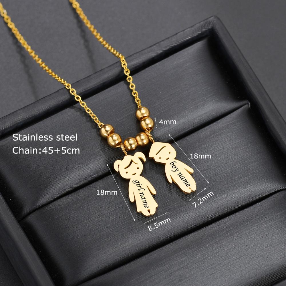 Personalized Boy Girl Kids Pendant Necklace Women Child Engraved Name Date Family Jewelry - MERGE.DAY.1.FREESTYLE