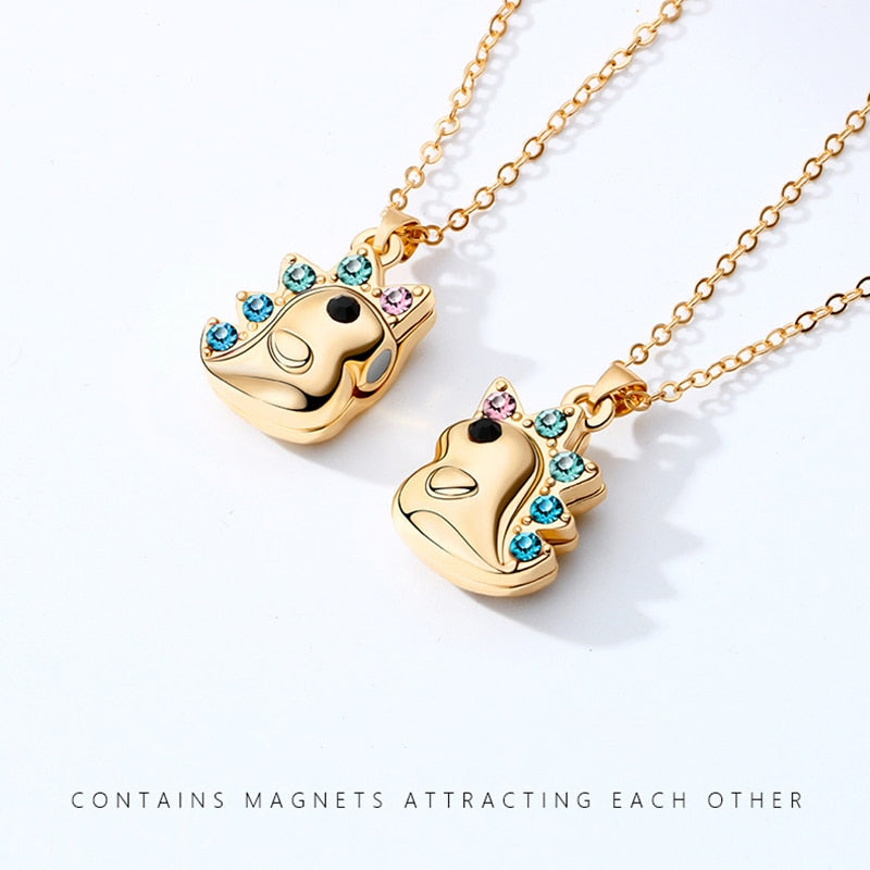 2Pcs/Set Magnetic Couple Necklace Unicorn Shaped Magnet Couple Necklace Jewelry - MERGE.DAY.1.FREESTYLE