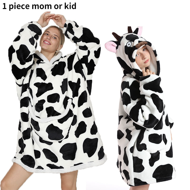 Printed Wearable Blanket Hoodie Fleece Warm Kids Sleepwear Hoody Sweatshirt - MERGE.DAY.1.FREESTYLE
