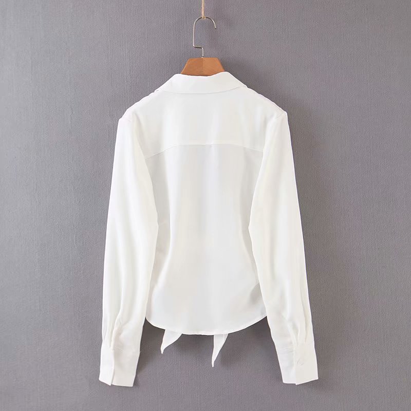 mini dress summer long sleeves women irregularity pleated vocation style loose white shirtdress - MERGE.DAY.1.FREESTYLE