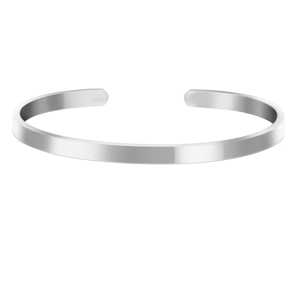 Custom Necklace Bar Engraved Name Text Bangle Cuff Jewelry - MERGE.DAY.1.FREESTYLE