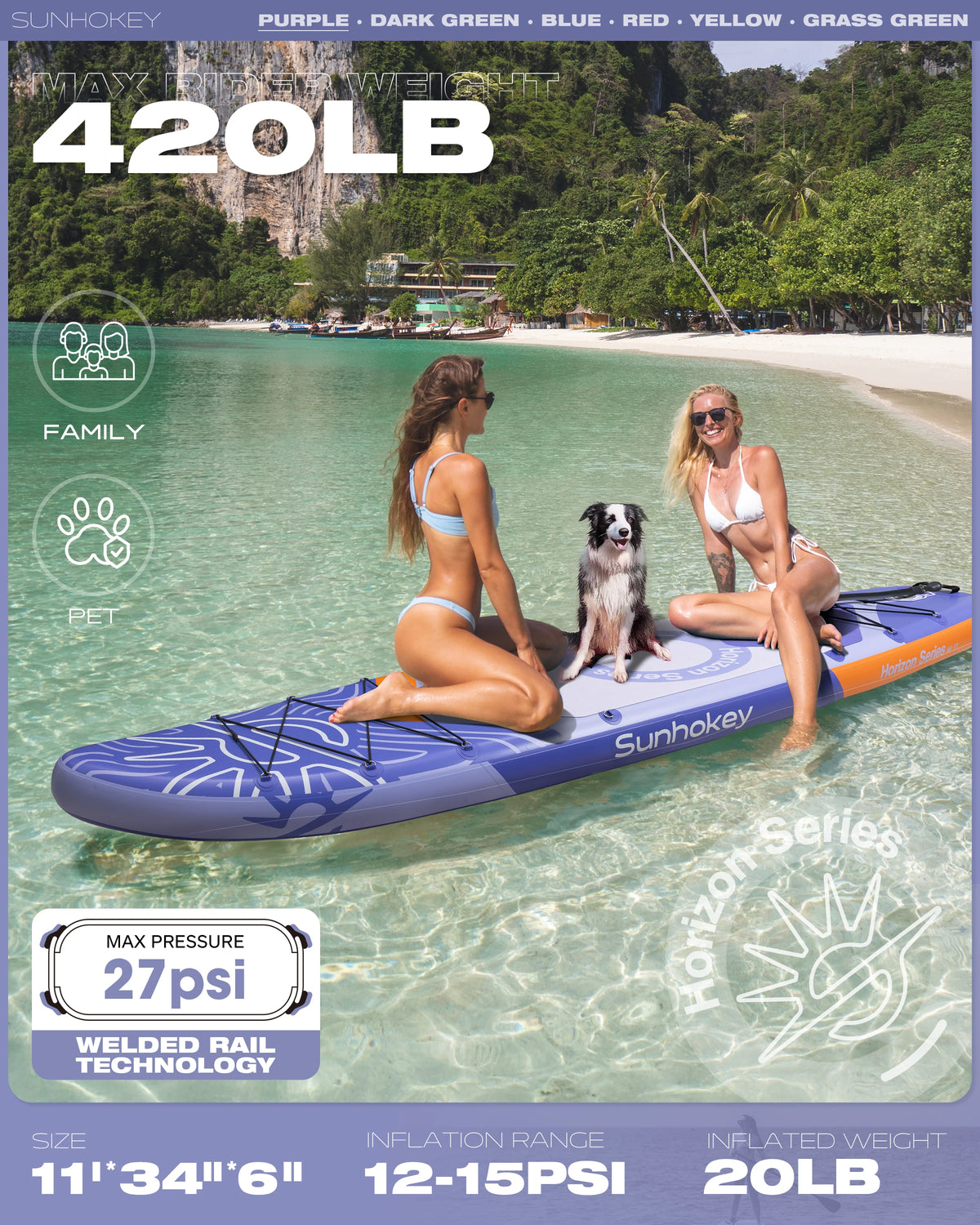 EU Warehouse in Stock sup Board Free Shipping Tabla De Paddle Surf Inflatable Stand up Paddle Board Purple Surfboard for Unisex - MERGE.DAY.1.FREESTYLE