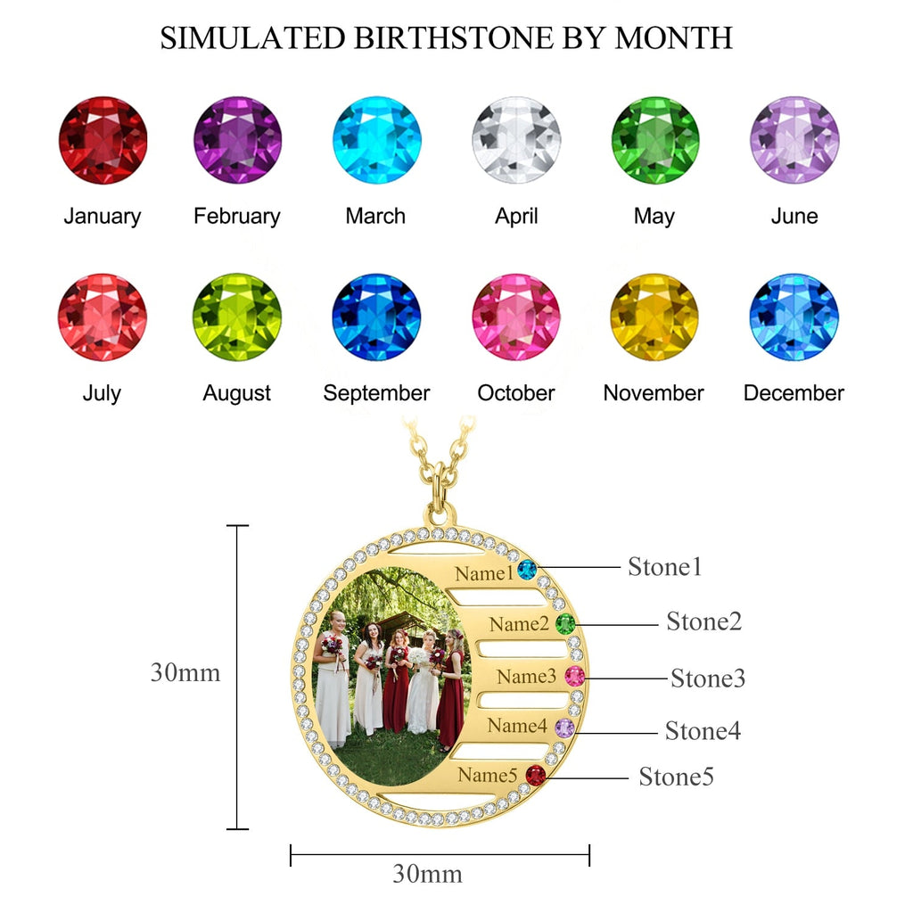Personalized Name Necklace For Family Gift Birthstone Crystal Pendan - MERGE.DAY.1.FREESTYLE