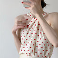 Backless Camis Women Summer Polka Dot Twist Halterneck Vest Female Casual Chiffon Tops - MERGE.DAY.1.FREESTYLE