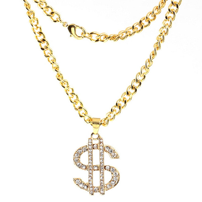 Hip Hop Rap Gold Color US Dollar Pendant Necklace Chain Accessories - MERGE.DAY.1.FREESTYLE