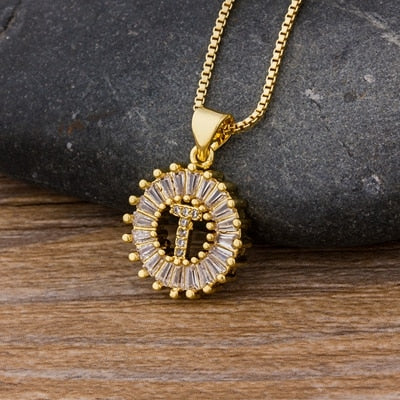 Initial Letter Necklace 26 Letters Charm Gold Name Necklace Pendant - MERGE.DAY.1.FREESTYLE