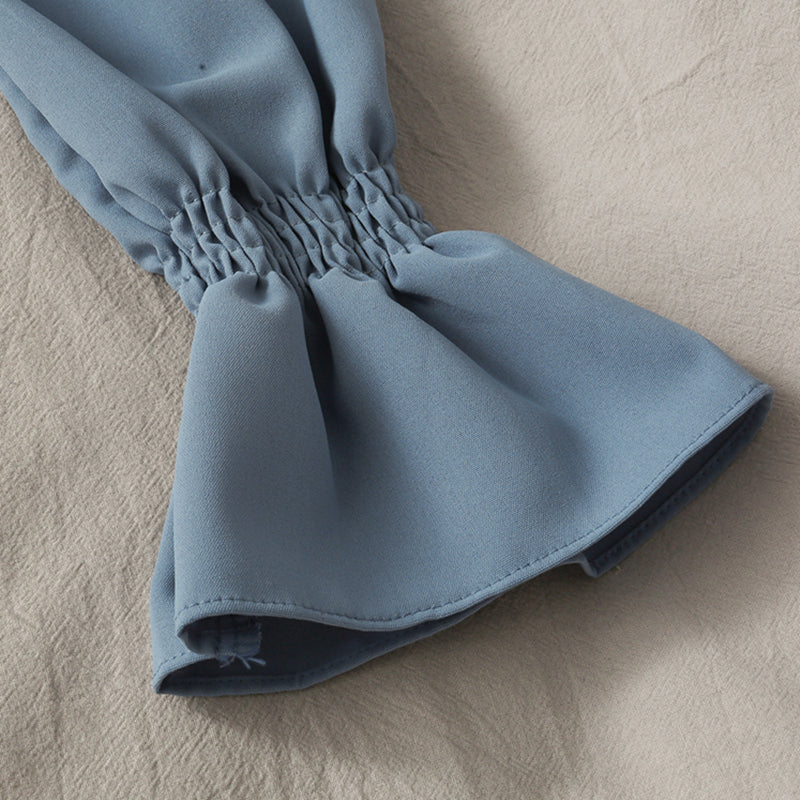 French Bandage Off Shoulder Ruffle Top Female Elegant Long Sleeve Shirt Y2k - MERGE.DAY.1.FREESTYLE
