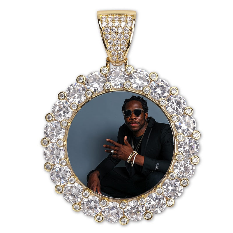 Custom Photo Memory Medallions Necklace With Tennis Chain With Cubic Zircon Chains - MERGE.DAY.1.FREESTYLE