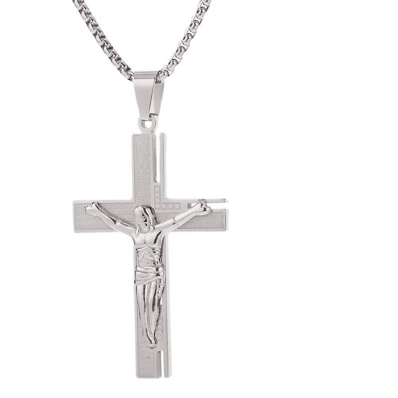 Personality Creative Jesus Cross Amulet Pendant Rock Casual Gift Catholic Christian Necklace - MERGE.DAY.1.FREESTYLE