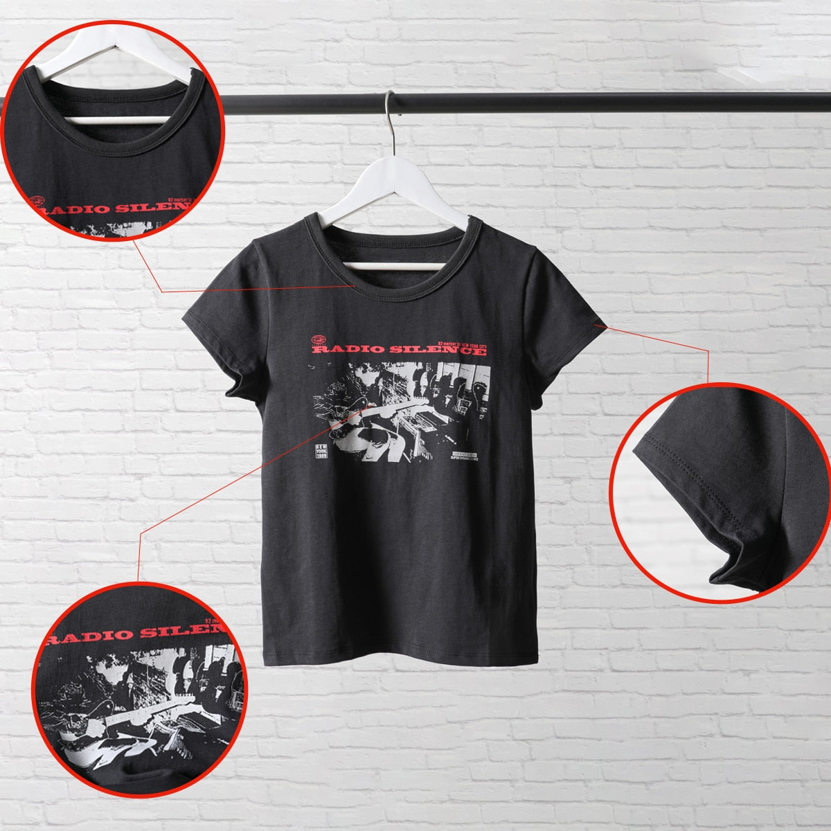Classic Rock Graphic T Shirt Women Summer Round Neck Short Sleeve Cotton T Shirt - MERGE.DAY.1.FREESTYLE