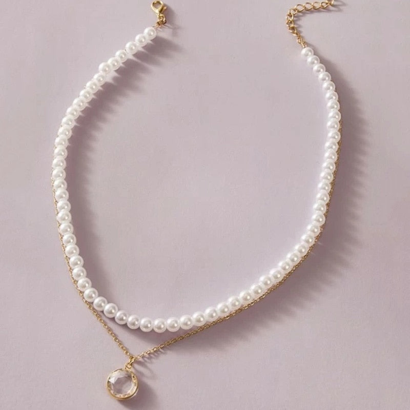 Trend Jewelry Wedding Big Pearl Necklace For Women Fashion White Imitation Pearl Choker - MERGE.DAY.1.FREESTYLE