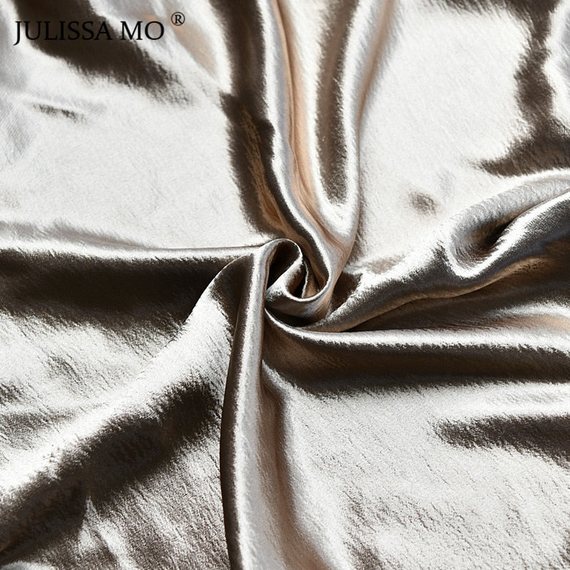 Spaghetti Strap Backless Summer Dress Women Satin Lace Up Trumpet Long Bodycon Dresses - MERGE.DAY.1.FREESTYLE