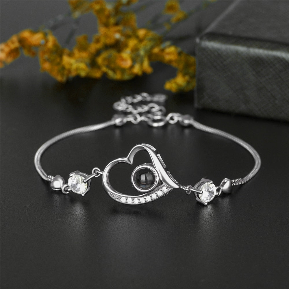 Customize Photo Name Projection Bracelet For Heart Chain Bracelets - MERGE.DAY.1.FREESTYLE