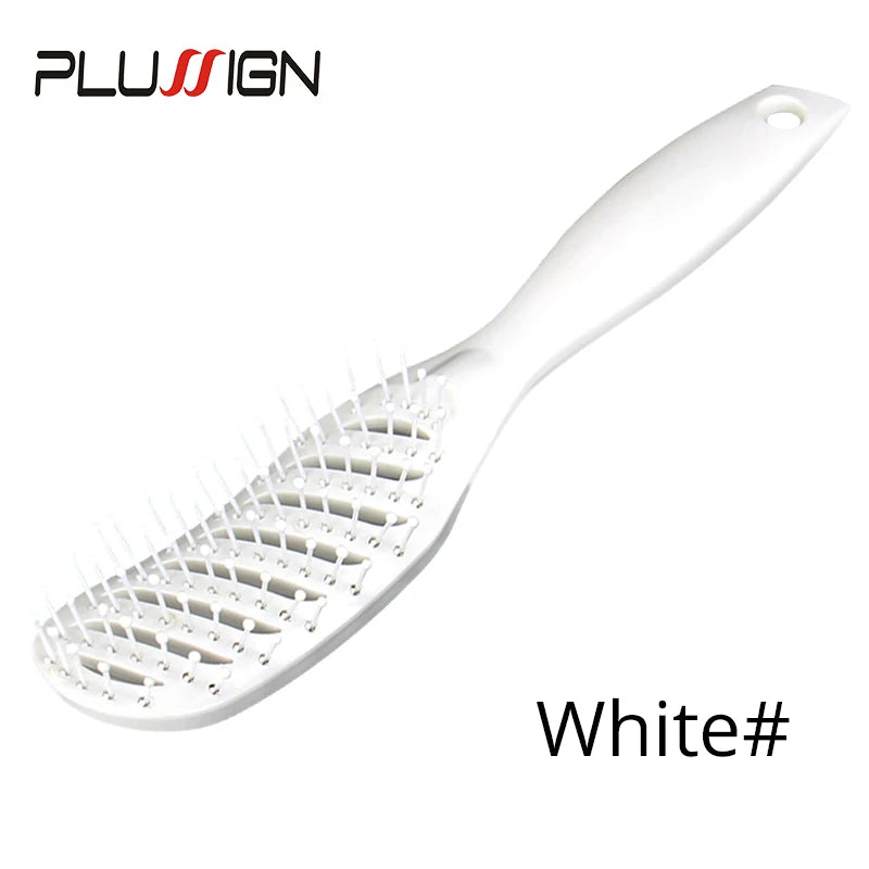 Styling Curly Hair Brush Salon Massager Comb Brush Detangling Drying Brush Anti Static Curved Vent Brush Scalp Massage Comb - MERGE.DAY.1.FREESTYLE