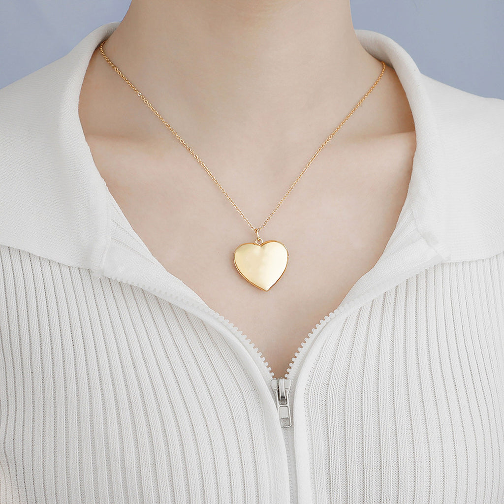 Personalized Picture Open Heart Locket Shape Necklace Custom Photo Text Pendant Jewelry - MERGE.DAY.1.FREESTYLE