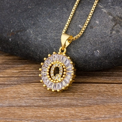 Initial Letter Necklace 26 Letters Charm Gold Name Necklace Pendant - MERGE.DAY.1.FREESTYLE