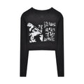 Knitted Crop Top Vintage Aesthetic Letter Printed Long Sleeve T-Shirts Sexy Slim Fit Tee Tops - MERGE.DAY.1.FREESTYLE