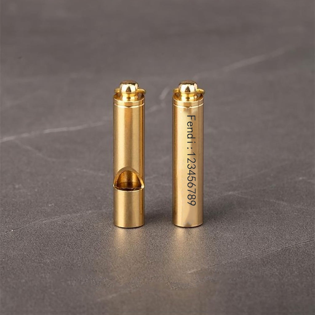 Engraved Text Brass Whistle Necklaces Custom Phone Number Children Anti-lost Necklace - MERGE.DAY.1.FREESTYLE