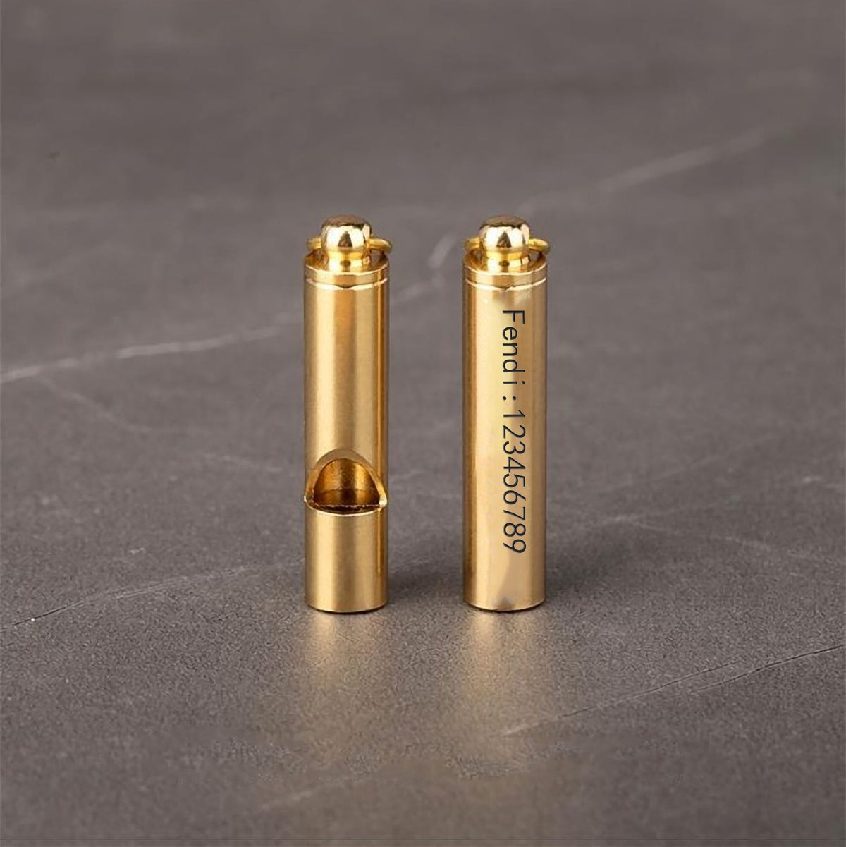 Engraved Text Brass Whistle Necklaces Custom Phone Number Children Anti-lost Necklace - MERGE.DAY.1.FREESTYLE