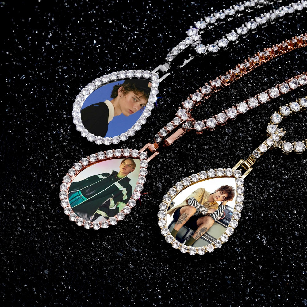 Custom Photo Pendant Drop-shaped Medal Pendant Necklace Hip Hop Jewelry - MERGE.DAY.1.FREESTYLE