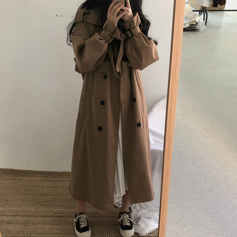 Loose Overcoat Autumn Winter Fashion Double-breasted Windbreaker Femme - MERGE.DAY.1.FREESTYLE