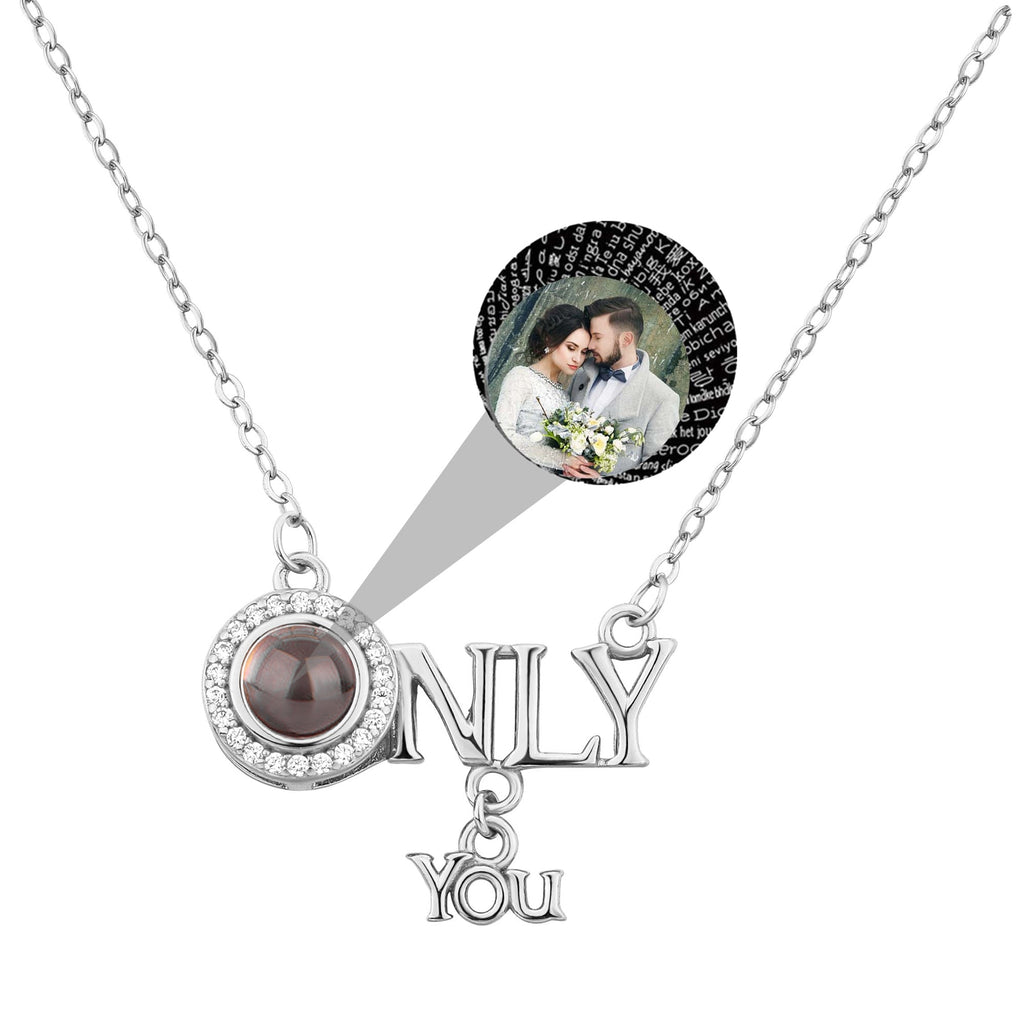 Customized 925 Silver photo Projection Necklace Couple Memory Gifts - MERGE.DAY.1.FREESTYLE