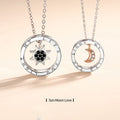 couple silver color ring sun and moon two-color pendant necklace jewelry gift - MERGE.DAY.1.FREESTYLE