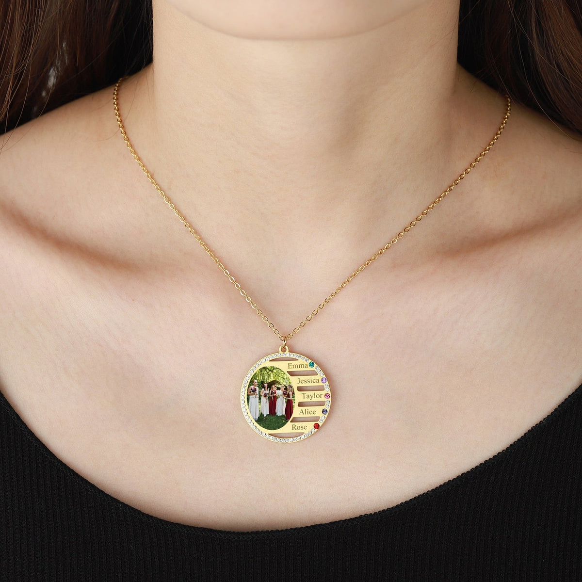 Personalized Name Necklace For Family Gift Birthstone Crystal Pendan - MERGE.DAY.1.FREESTYLE
