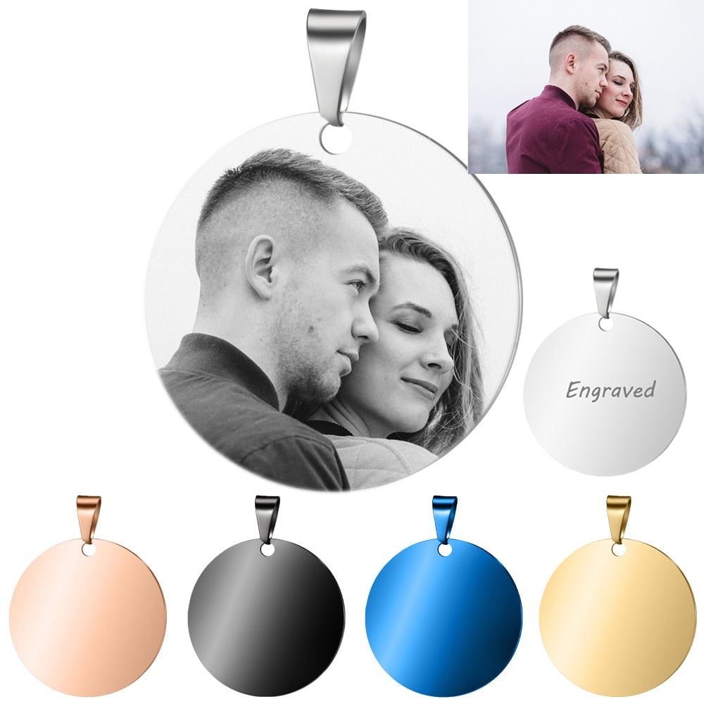 Custom Engraved Picture Photos Name Love Necklace for Women Heart Pendant - MERGE.DAY.1.FREESTYLE