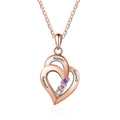 925 Sterling Silver Mothers Necklace with 3 Birthstones Romantic Name Heart Pendants - MERGE.DAY.1.FREESTYLE