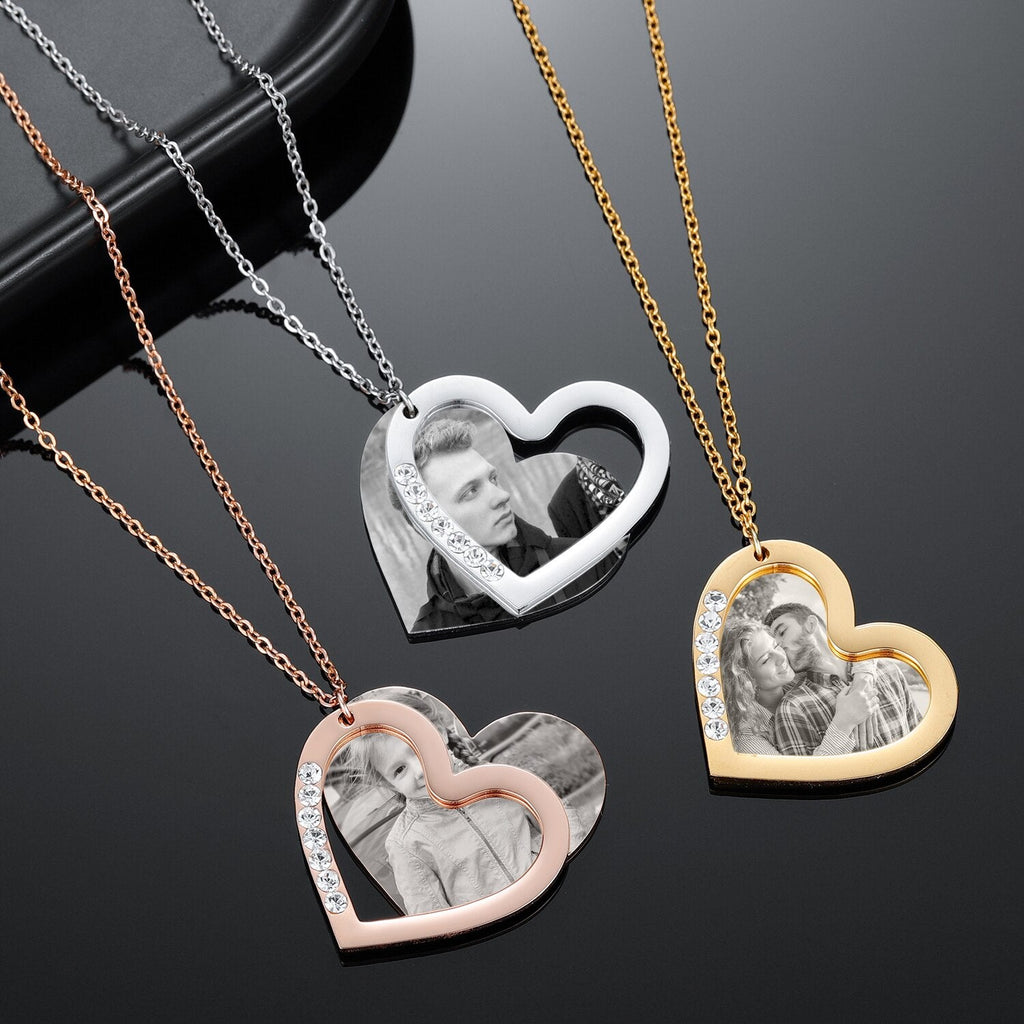 Personalized Photo Necklace For Family Gift Lover Diamond Pendant Engrave Name Necklace - MERGE.DAY.1.FREESTYLE