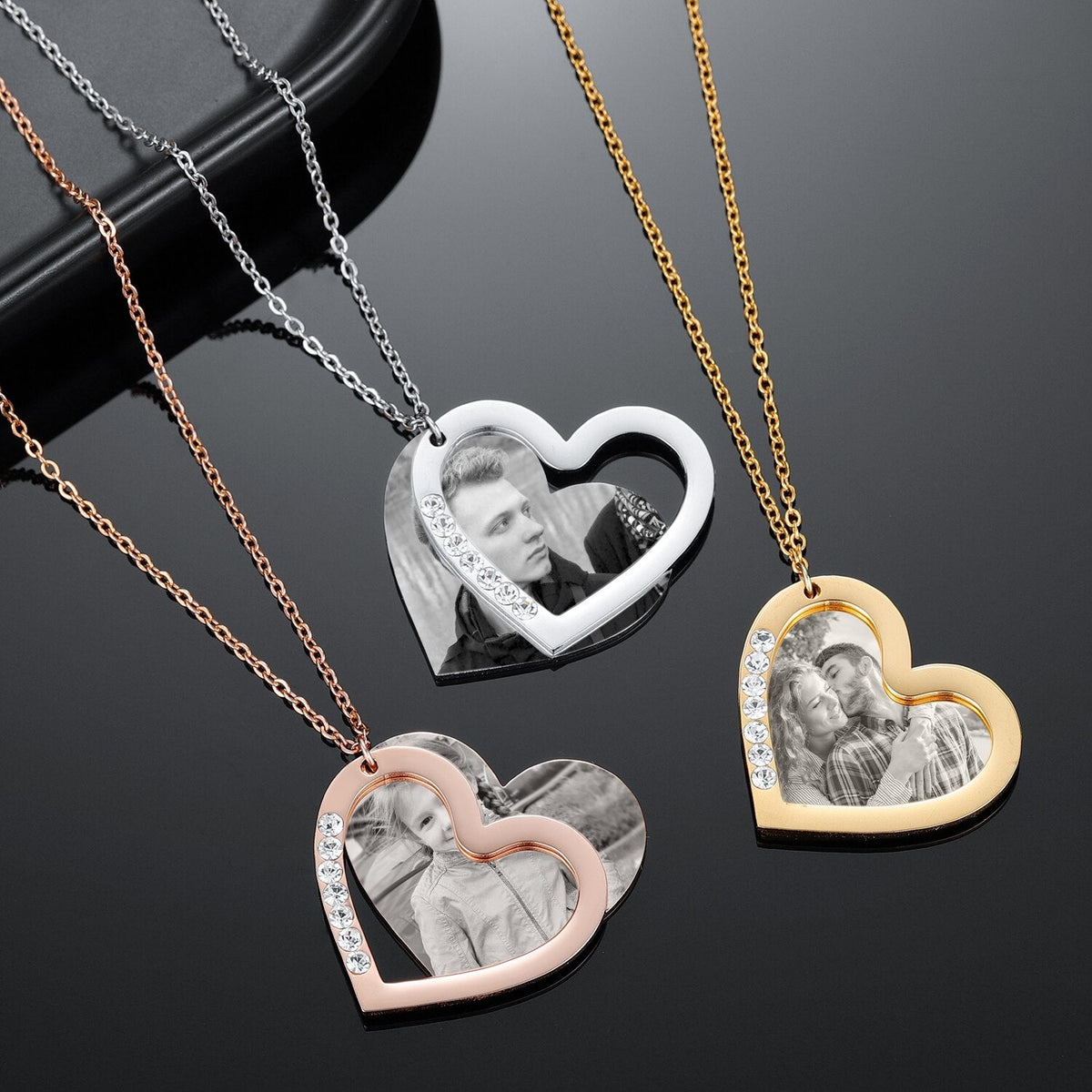 Personalized Photo Necklace For Family Gift Lover Diamond Pendant Engrave Name Necklace - MERGE.DAY.1.FREESTYLE