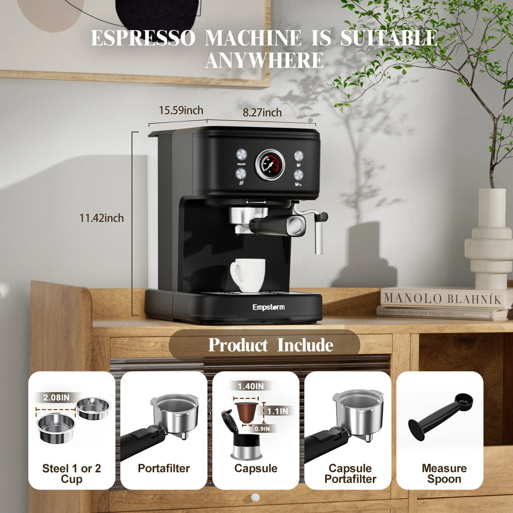 EU Local Delivery Best Supplier Professional Multifunctional Semi-Automatic Electric Espresso Capsule Coffee Machine Aluminum 20 - MERGE.DAY.1.FREESTYLE