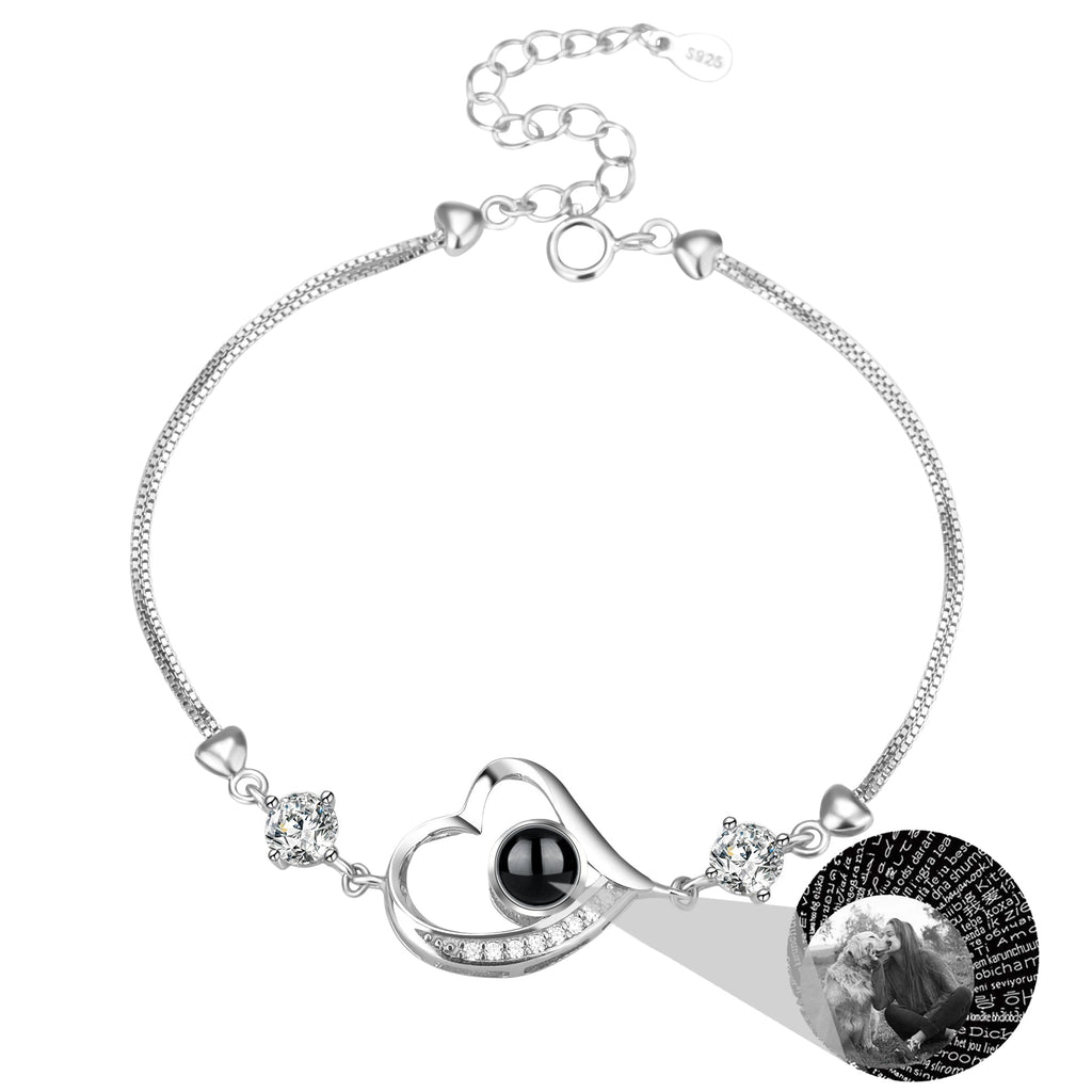 Customize Photo Name Projection Bracelet For Heart Chain Bracelets - MERGE.DAY.1.FREESTYLE