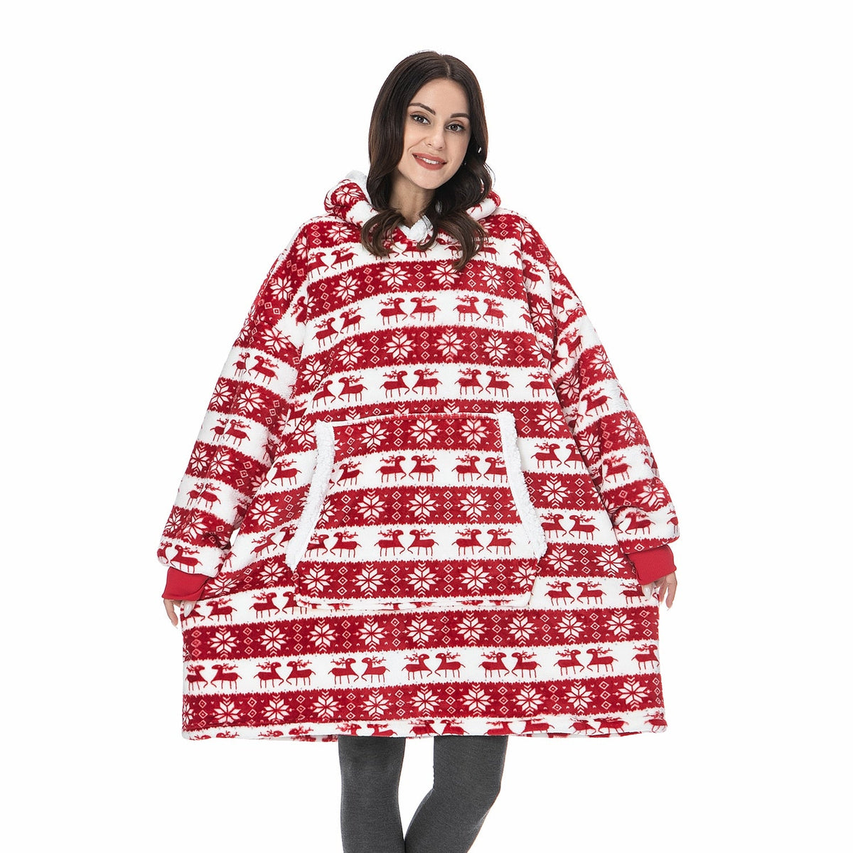 Winter Hoodies Fleece Giant TV Blanket With Sleeves Pullover - MERGE.DAY.1.FREESTYLE