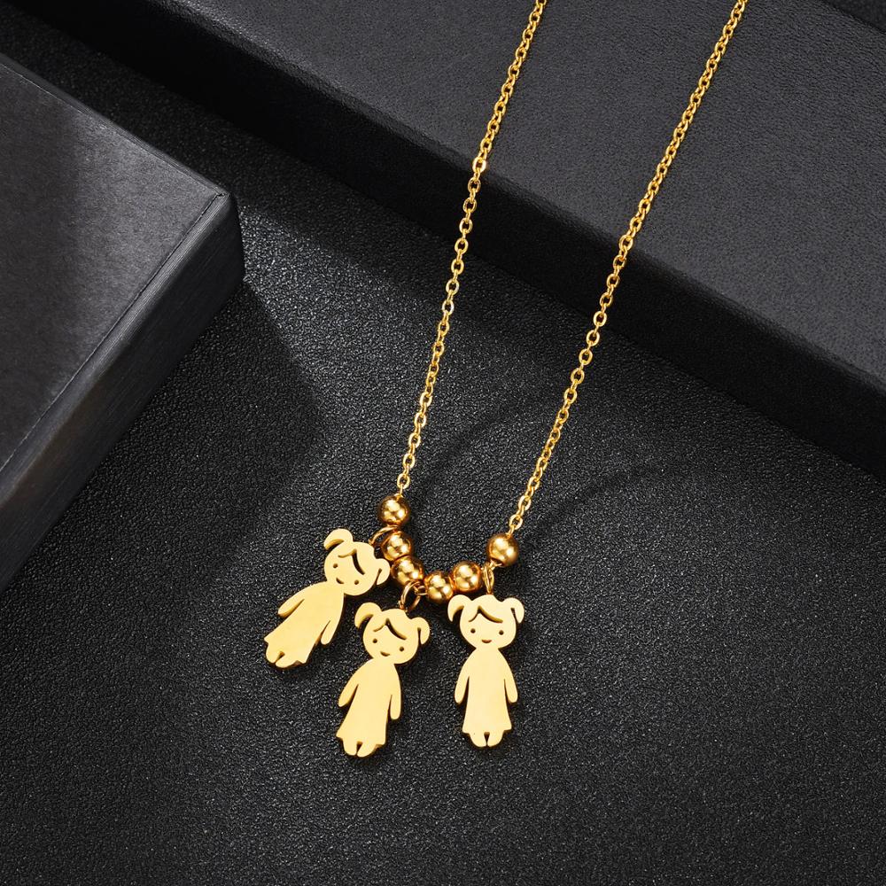 Personalized Boy Girl Kids Pendant Necklace Women Child Engraved Name Date Family Jewelry - MERGE.DAY.1.FREESTYLE