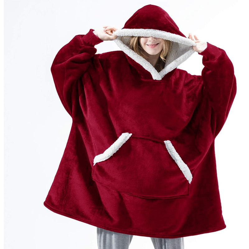 Winter Hoodies Fleece Giant TV Blanket With Sleeves Pullover - MERGE.DAY.1.FREESTYLE