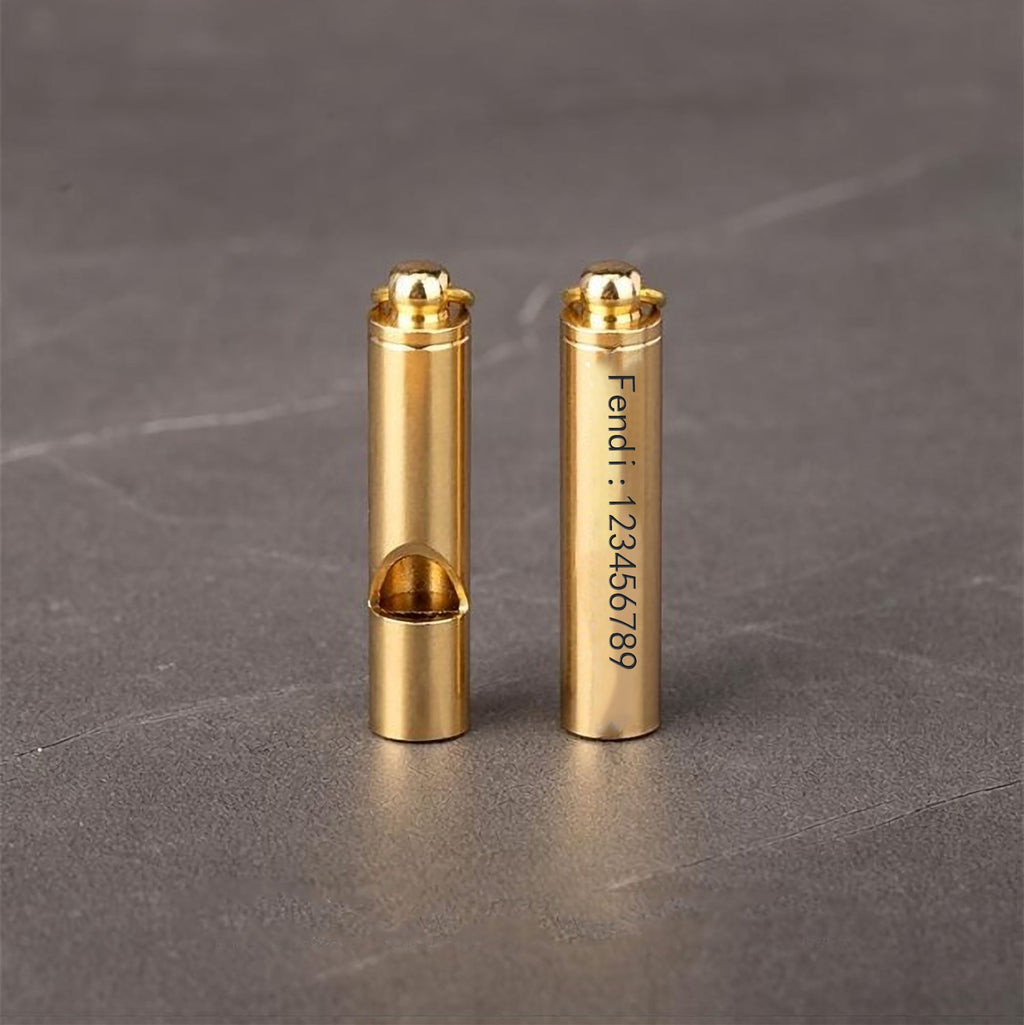 Engraved Text Brass Whistle Necklaces Custom Phone Number Children Anti-lost Necklace - MERGE.DAY.1.FREESTYLE