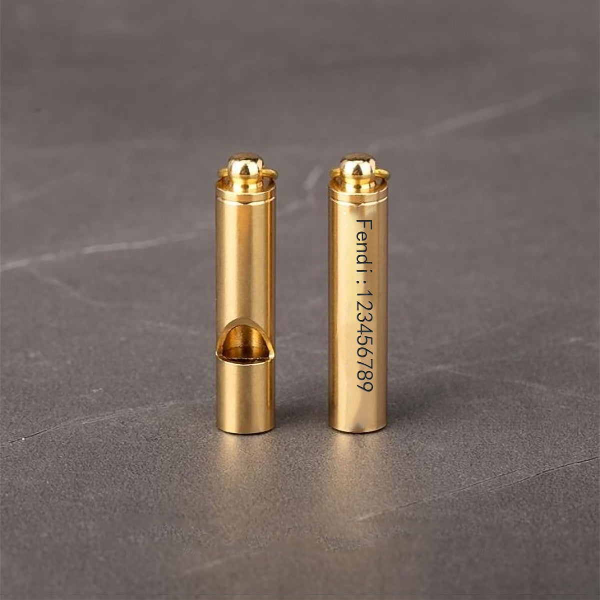 Engraved Text Brass Whistle Necklaces Custom Phone Number Children Anti-lost Necklace - MERGE.DAY.1.FREESTYLE