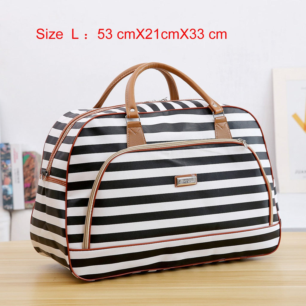 Women Travel Bags PU Leather Large Capacity Waterproof Print Luggage Duffle Bag - MERGE.DAY.1.FREESTYLE