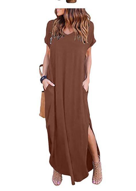 Plus Size 5XL Sexy Women Dress Summer 2022 Solid Casual Short Sleeve Maxi Dresses - MERGE.DAY.1.FREESTYLE