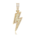 Iced Out Bling Lightning Pendants With Tennis Chain Copper Material Men's Hip Hop Jewelry Gift - MERGE.DAY.1.FREESTYLE