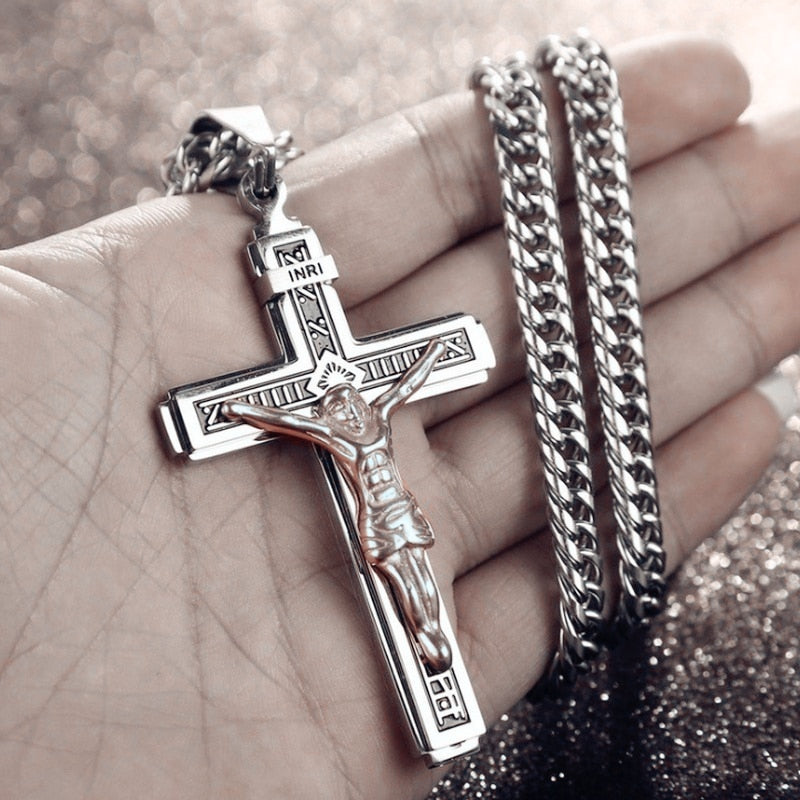 Personality Creative Jesus Cross Amulet Pendant Rock Casual Gift Catholic Christian Necklace - MERGE.DAY.1.FREESTYLE