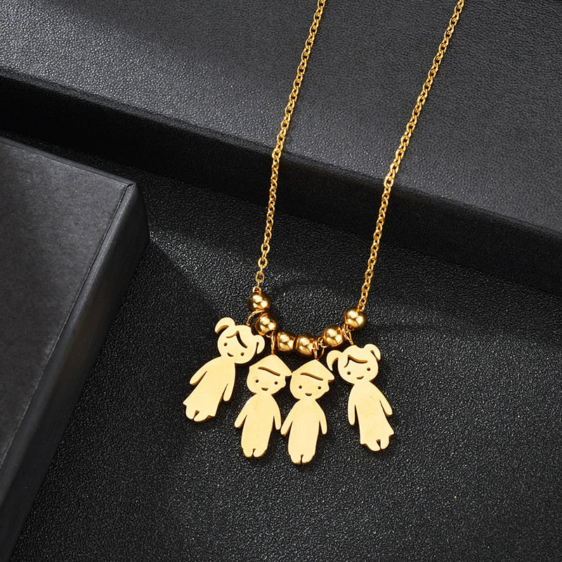 Personalized Boy Girl Kids Pendant Necklace Women Child Engraved Name Date Family Jewelry - MERGE.DAY.1.FREESTYLE