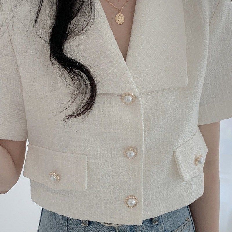 Blazer Short Women 2022 Summer Loose White Jackets Office Ladies - MERGE.DAY.1.FREESTYLE