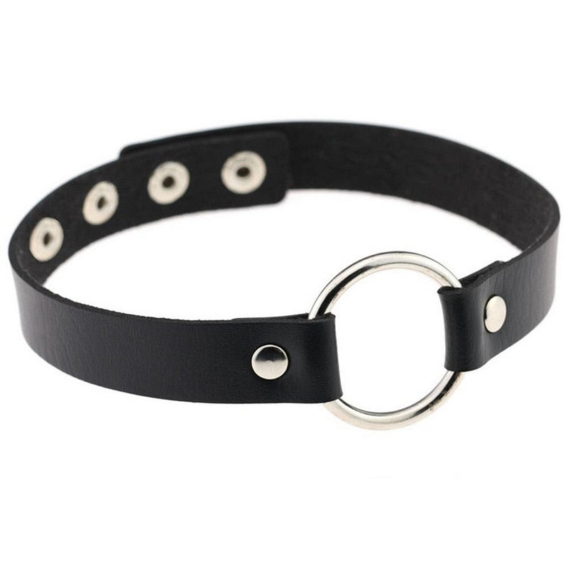 New Punk Gothic PU Leather Choker Chain Heart Buckle Collar Necklace - MERGE.DAY.1.FREESTYLE